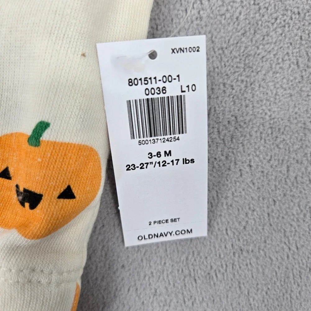 Old Navy Baby Unisex NWT 3-6M 2 pc Pumpkin Jogger & Booties Halloween Set